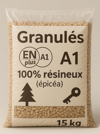 Granulés ENplus A1 – 100% résineux (épicéa) – sac 15 kg